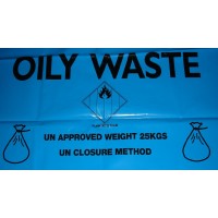 33" x 46" - 500 gauge blue - Printed Oily Waste Bags (80 pack) OUT OF STOCK